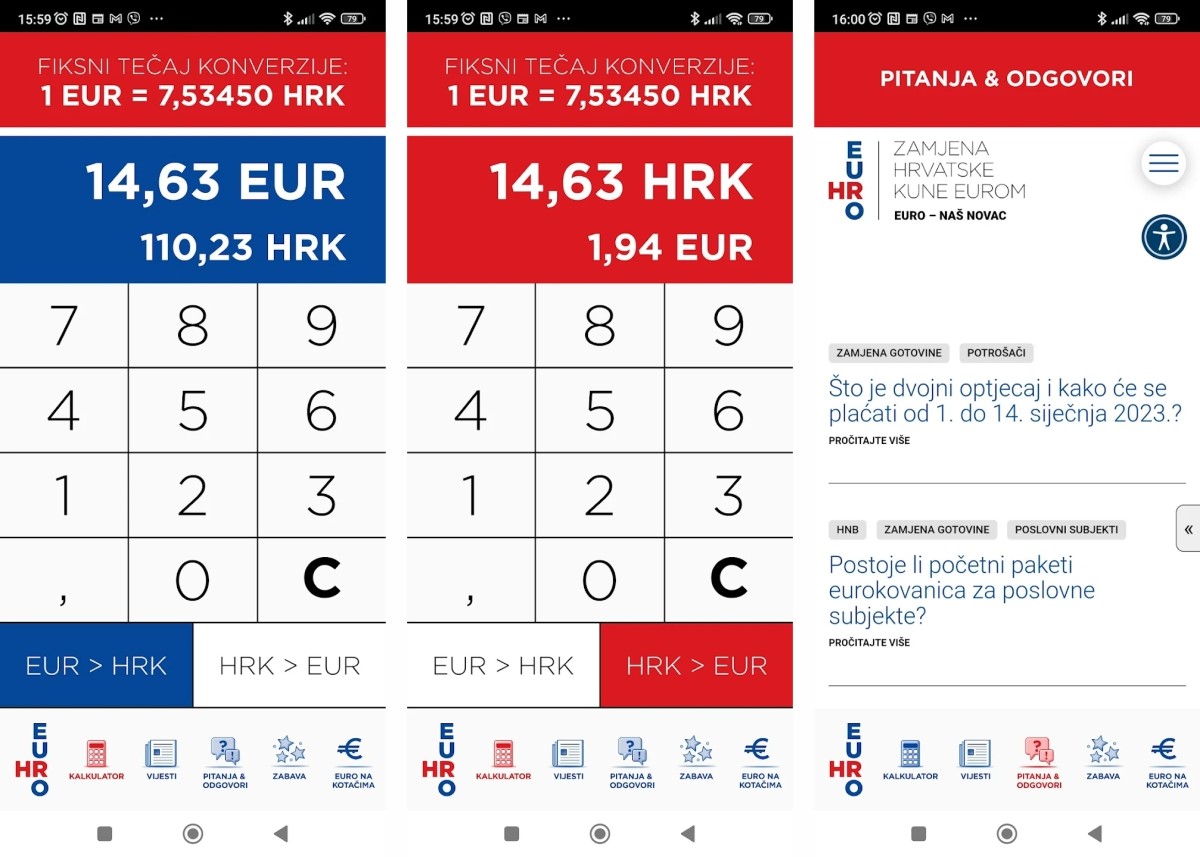 euroHR – aplikacija za preračunavanje kuna u eure - App dana @ Bug.hr