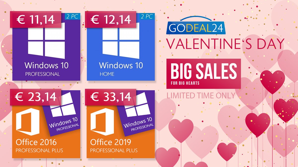 Valentinovo na Godeal24 - samo ovaj tjedan Windows 10 već od 5 eura - Promo  @ Bug.hr